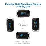 mibest OLED Finger Pulse Oximeter, O2 Meter, Dual Color White/Black