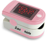 Zacurate Pro Series 500DL Fingertip Pulse Oximeter Blood Oxygen Saturation Monitor with Silicone Cover, Batteries and Lanyard (Blushing Pink)