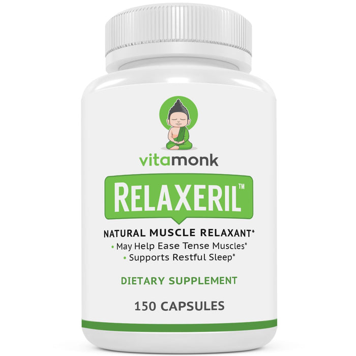 VitaMonk Relaxeril™ All-Natural Muscle Relaxer - Muscle Relaxer Supplement - Complete Muscle Relaxing Formula