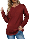 Dofaoo Christmas Sweatshirts for Women Crewneck Long Sleeve Plus Size Tops Oversized Pullover Red XL