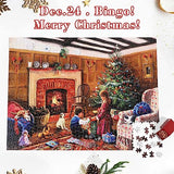 Advent Calendar 2023 Christmas Jigsaw Puzzles - 24 Days Countdown Calendars for Boys Girls - Xmas Fireplace - 1000 Pcs Jigsaw Puzzles Christmas Gifts for Countdown to Christmas for Kids Friends Family