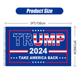 Trump 2024 Flag,3x5 FT Trump Flag Double Sided 3 Ply,Take America Back Trump Flags Banner UV & Fade Resistant 2 Brass Grommets for Outdoor Indoor(Blue)