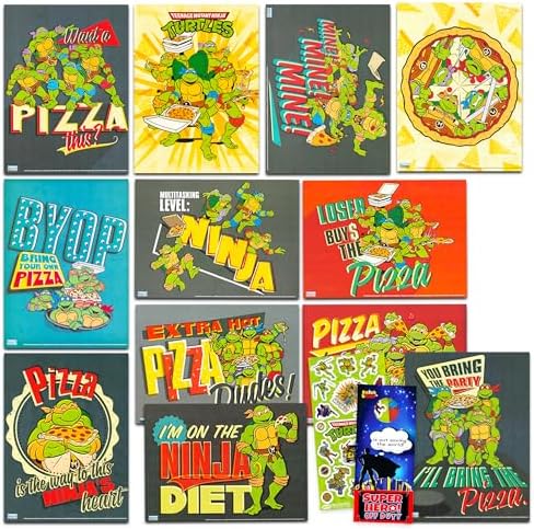 Nickelodeon Teenage Mutant Ninja Turtles Poster Book - Bundle Includes 12 Ninja Turtle Posters for Boys Room, TMNT Decorations, and More (Ninja Turtles Room Decor for Boys)