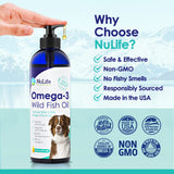 Liquid Fish Oil for Dogs with Omega 3, 6 & 9 Fatty Acids, Wild Caught from Iceland, Skin and Coat Supplement for Shedding, Itchy Skin, Allergies, Brain and Heart Health, Rich in EPA + DHA - 16 oz