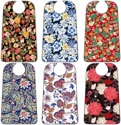 Adult Bibs with Crumb Catcher, Washable and Adjustable Adult Bibs for Women Men Elderly Seniors