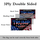 JOLCAHEU Double Sided Trump 2024 Boat Flag 12x18inch,220D Durable Nylon President Trump Flag for Boat,Take America Back Flags with 2 Brass Grommets.