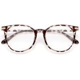 Gaoye Blue Light Blocking Glasses, Retro Round Eyewear Frame Anti Eyestrain Computer Glasses for Women Men - GY1688 (Leopard/Transparent Lens)