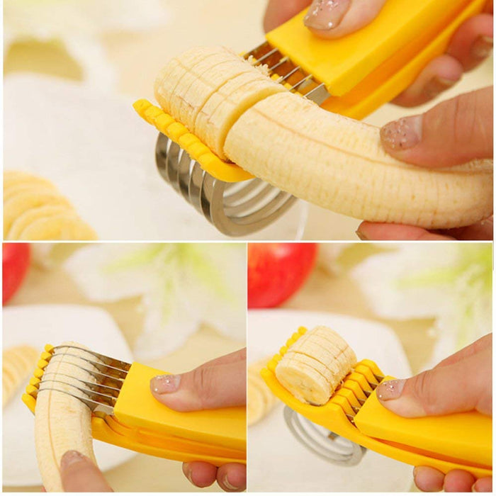 Guyuyii Banana Cutter Slicer - Quick, Safe, and Even Slices for Fruit Salads and Snacks - A Must-Have Kitchen Gadget for Kids, Adults, Elderly, and Healthy Eaters