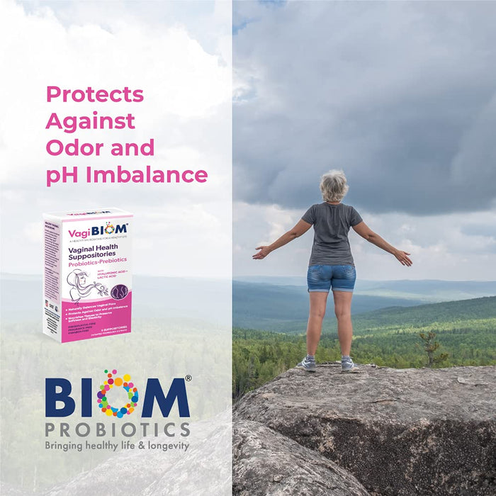 VAGIBIOM Lactobacillus Suppository: Microbiome Flora balance and Odor Control Regimen; Balance and Nourishes Healthy Flora; Paraben-Free Preservative-Free