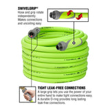 FLEXZILLA Garden Hose with SwivelGrip, 5/8 in. x 100 ft., Heavy Duty, Lightweight, Drinking Water Safe, ZillaGreen - HFZG5100YWS-E