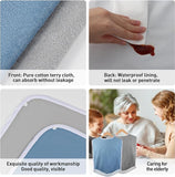 Pozico Terry Cloth Adult Bibs for Eating Women/Men/elderly Washable,Clothing Protectors & Adult Bibs with Debris Trap (1 Grey+1 Blue)