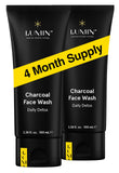 Lumin Men's Charcoal Face Wash, 100ml, 2-Pack - Unclogs Pores, Controls Oil, Prepares Skin for Shaving, Contains Charcoal, Rose Flower Oil & Centella Asiatica