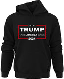 GunShowTees Take America Back Trump 2024 Hoodie Sweatshirt, Medium, Hoodie