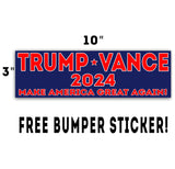 Donald Trump Vance Yard Signs MAGA 2024 with Metal Stand Made in America! (1, 24X18)