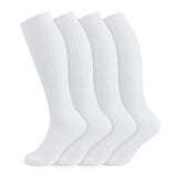 +MD 4 Pairs Compression Socks (15-20mmHg) for Women & Men - Cushion Knee High Socks for Running, Medical, Athletic, Nurses, Travels, Edema, Anti-DVT, Varicose Veins, Shin Splints 4White 9-11