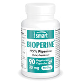 Supersmart - Bioperine 30mg per Day (95% Piperine) - Black Pepper Extract - Curcumin & Nutrients Absorption Enhancer - Digestive Enzymes Support | Non-GMO & Gluten Free - 90 Vegetarian Capsules