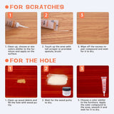 Wood Furniture Repair Kit - 18 Colors Wood Filler Hardwood Laminate Vinyl Floor Repair Kit Wood Putty Cabinet Touch Up Kit - Cover Scratches, Stains, Holes for Table, Door, Veneer, Cherry, Walnut