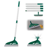 Magic Broom with V-Shape Brush, 2 in 1 Squeegee Broom for Floor Cleaning, 60” Long Handle Silicone Broom Sets to Clean pet Hair, Ketchup, Glass Shards (Green)