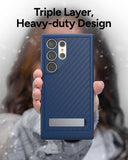 ZAGG Everest Samsung Galaxy S24 Ultra Case with Kickstand - Triple Layer Graphene-Infused Drop Protection up to 20ft, Eco-Friendly Design, Textured Grip, Navy Blue