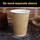 SPRINGPACK Disposable Paper Coffee Cups with Lids, 100 pack 12 oz Ripple Wall Insulated To Go Coffee Cups for Hot/Cold Beverage, Recyclable Takeaway Drinking Cups for Home Office Cafe Party