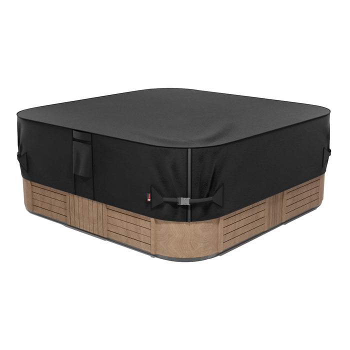 iBirdie Outdoor Waterproof and Weatherproof Hot Tub Cover 97 x 97 inch fit 96 x 96 or 95 x 95 Square SPA 600D Heavy Duty Protectors Protective Cover Cap