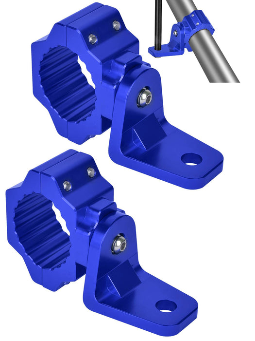 ZIDIYORUO UTV Whip and Spot Light Mount, 360 Rotating Flag Hole, Aluminium Alloy, 1.75" to 2" Roll Cage (2 PCS Blue)