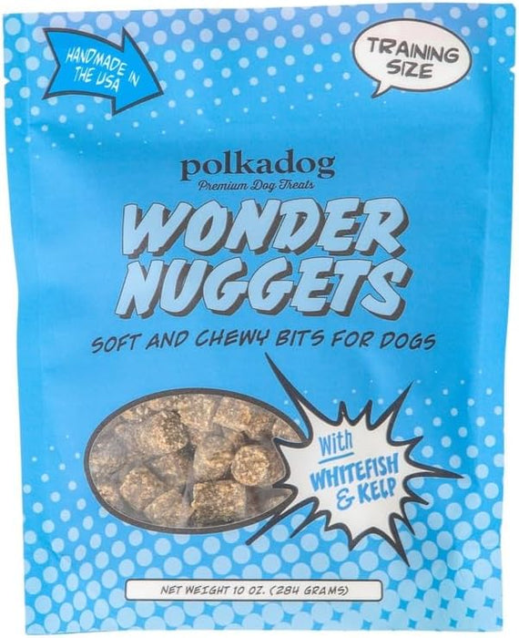 Polkadog Whitefish & Kelp Wonder Nuggets Dog Treats – All-Natural Pet Training Treats for Dogs – Healthy, Handmade Puppy Snacks – Bite-Sized, Soft, Chewy Treats for Pets – 10 oz