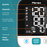 Meraw Blood Pressure Monitor Home Use, Blood Pressure Cuff Digital Arm, Blood Pressure Monitor Automatic Cuff 8.7-16.5" Bluetooth App Tracking Irregular Heartbeat Monitoring FSA/HSA Eligible White