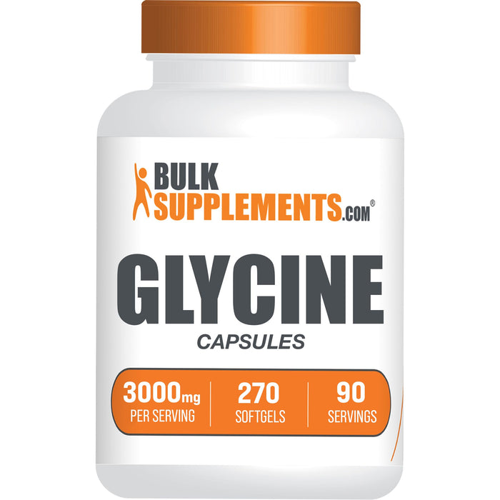 BULKSUPPLEMENTS.COM Glycine Capsules - L-Glycine Capsules, Glycine Supplements, Glycine 3000mg - Glycine Amino Acid, Gluten Free, 3 Capsules per Serving, 270 Capsules (Pack of 1)