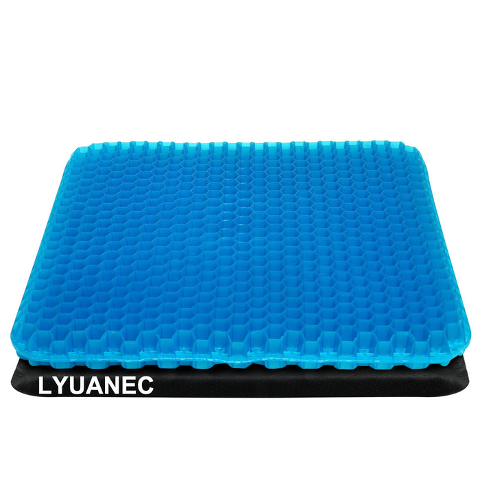 LYUANEC Gel Seat Cushion for Long Sitting, (18.5 Inch Extra Large Cushion) Soft＆Breathable Gel Cushions for Pressure Relief, Wheelchair Seat Cushions, Honeycomb Seat Cushions, Office Chair Cushions