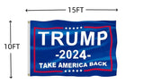 Trump 2024 Flag 10X15 FT, Take America Back Outdoor Polyester Flags, Double Stitched President Trump 2024 Flags with Brass Grommets and Stronger Header. (10X15)