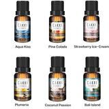 Summer Essential Oils for Diffusers for Home, CAKKI Fragrance Oils Set, 6X10ml with Coconut Passion,Plumeria, Pina Colada, Aqua Kiss, Natural Aromatherapy Oils, for Candles Making, for Humidifiers