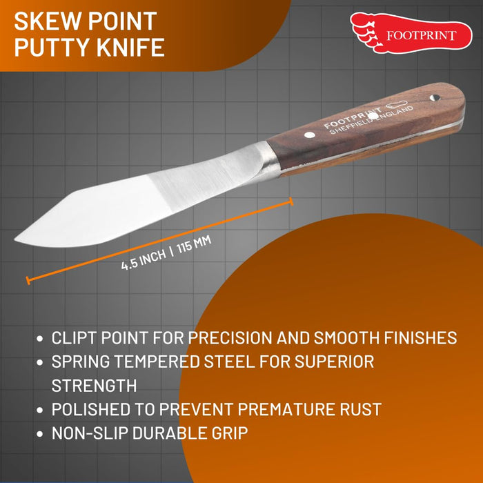 Footprint 2030 Professional Clipt Point Putty Knife, 4.5 inch