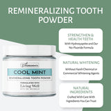 Living Well with Dr. Michelle Remineralizing Tooth Powder | Fluoride-Free Formula with Hydroxyapatite | Natural Cavity Prevention & Remineralization | Safe & Natural Ingredients | Cool Mint Flavor