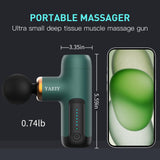 YAEIY Mini Massage Gun, Portable Massage Gun for Deep Tissue Muscle, Handheld Small Massage Gun, Compact Powerful Massager with Case for Travel, Athletes,Office Gifts, Dark Green