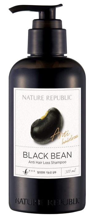 NATURE REPUBLIC Black Bean Anti Hair Loss Shampoo - Effective for Thinning Hair and Hair, Gloss, Nourish, Hydration, Shine 300ml /10.14 Oz