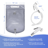 LOKFEHRE Bedside Shower Water Bag - 2.5 GL Portable Water Shower Bag For Hair Washing In Bed. Use with Inflatable Shampoo Basin, Inflatable Hair Washing Basin, Inflatable Bathtub For Elderly (Silver)