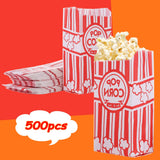 500 Pieces Paper Popcorn Bags 1 oz Small Pop Corner Bags Individual Servings for Popcorn Machine Christmas Party Disposable Pop Corn Storage Bag Bulk