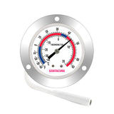 GOATACURA Vapor Capillary Refrigeration Thermometer, Stainless Steel Flanged Panel Mount, 2" Dial Size, 48" Capillary, -40-65 Deg F/-40-20 Deg C