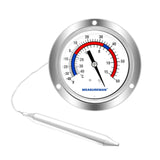 MEASUREMAN Vapor Capillary Flanged Panel Mount Refrigeration Thermometer, 2.5" Dial, 48" Capillary, -40-60 deg F/-40-15 deg C, Re-Calibration Available