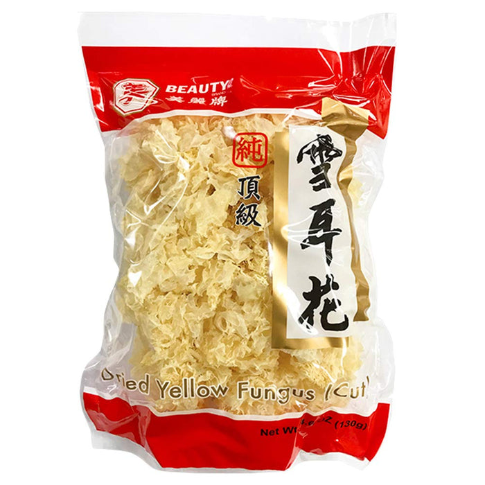 Beauty White Fungus Dried Snow Fungus Tremella Mushroom 4.6oz. 頂級雪耳花（Pack of 2）