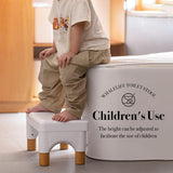 Toilet Stool,Poop Stool adult for Bathroom toilet stool squat adult (White, Beechwood Feet)