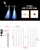 Blue 20 Tubes Meteor Shower Icicle Lights 480 LED Raindrop Lights with Timer Function Cascading Lights Falling Rain Lights for Holiday Party Christmas Decorations