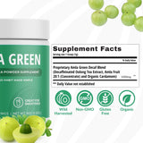 Amla Powder & Decaf Green Tea Superfood Supplement, 20x Ultra Concentrated Amla, Antioxidant Support, Made with Oolong Tea and Indian Gooseberries, Organic, Vegan, Decaf, 30 Servings