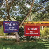 2 Pcs Trump Yard Signs 2024, Corrugated Plastic Signs with H-Metal Stakes, Double-Sided Printing, Fade-Resistant, Weatherproof, Suitable for Lawn, Garden, Outdoor, Ground, Front Yard, 12" x 17"