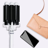 1.25 inch Three Barrel Curling Iron: Aleath Large 3 Barrel Hair Crimper with LCD Display - Dual Voltage Hair Waver Jumbo