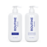 Routine Wellness Shampoo and Conditioner Set for Stronger Hair - Vegan, Clinically Tested Biotin Shampoo with Nourishing Oils and Vitamins - Unscented 14oz (Pack of 2)
