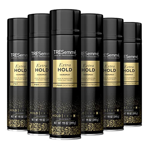 TRESemmé TRES Two Hair Spray Extra Hold 6 Count for Maximum Hold that’s Never Sticky or Stiff Humidity Resistant Hairspray that Sprays on Dry 11 oz