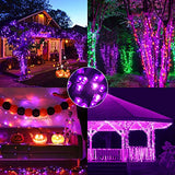 weillsnow Purple Halloween Lights, 200 LED 66Ft Plug in Waterproof Halloween Lights, 8 Modes with Memory for Outdoor Indoor Garden Tree Patio Irish Christmas Decorations (66FT, Purple)