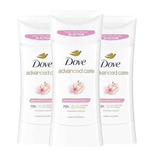 Dove Advanced Care Antiperspirant Deodorant for Women Sakura Blossom & Yuzu 3 pack 72 hour sweat and odor protection 2.6 oz